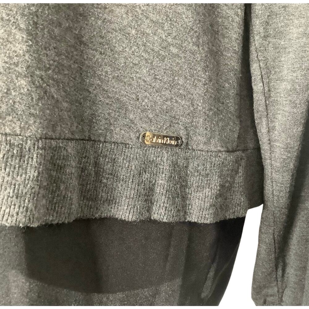 Calvin Klein Top Gray Black Layered Look Tulip Back XS - Picture 3 of 7